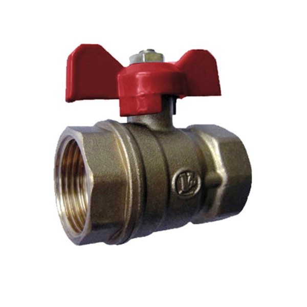 Кран латунный шаровой КНР 11Б27п1 DN 15 PN 16 однотипный муфта-муфта бабочка