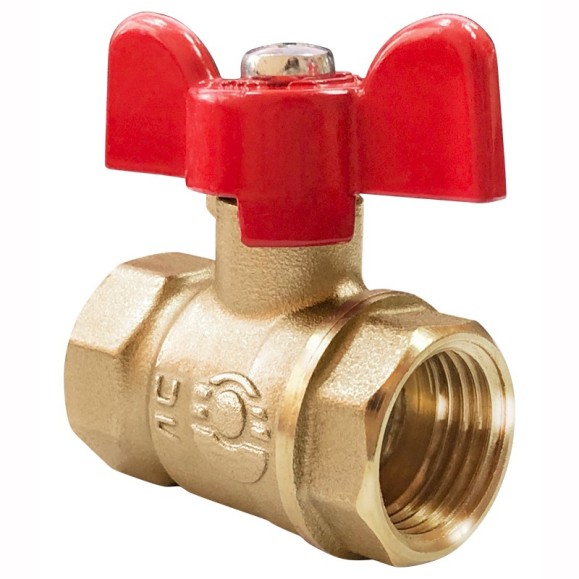 Кран латунный шаровой Valfex Optima.217.L0B1 11Б27фт1М DN 20 PN 25 муфта-муфта бабочка