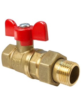 Кран латунный шаровой Valfex.227.LB1 11Б27фт1М DN 15 PN 40 американка бабочка