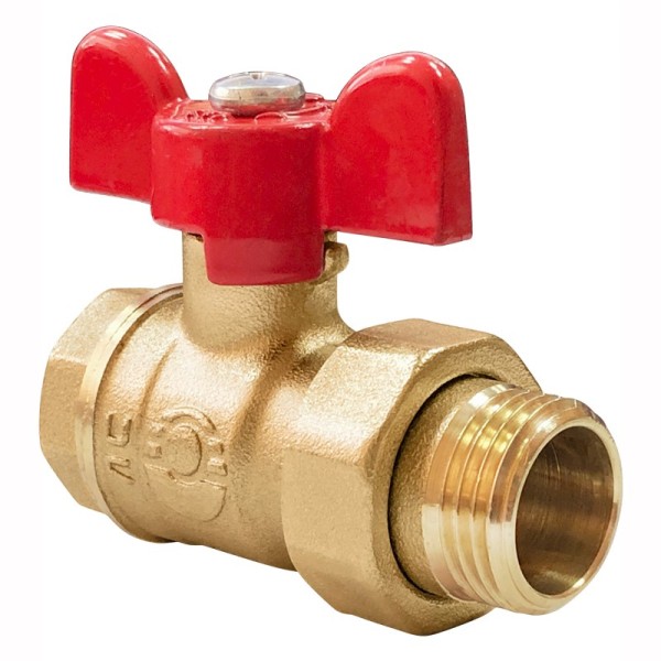 Кран латунный шаровой Valfex Optima.227.L0B1 11Б27фт1М DN 20 PN 25 американка бабочка