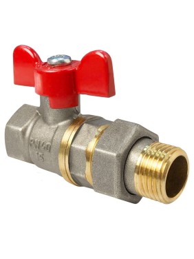 Кран латунный шаровой Valfex.227.NB1 11Б27фт1М DN 15 PN 40 никелированный американка бабочка