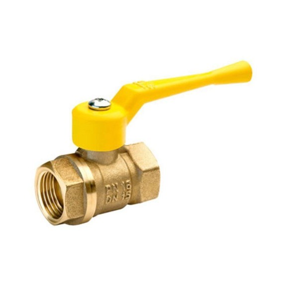 Кран латунный шаровой газовый 11Б27п DN40 PN40 рычаг муфта-муфта БАЗ Standart Кран латунный шаровой газовый 11Б27п DN40 PN40 рычаг муфта-муфта БАЗ Standart