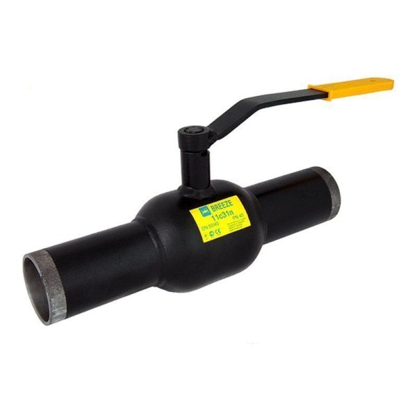 Кран стальной шаровой цельносварной 11с31п DN 65 PN 25 360мм стандартнопроходной приварной с ручкой BREEZE