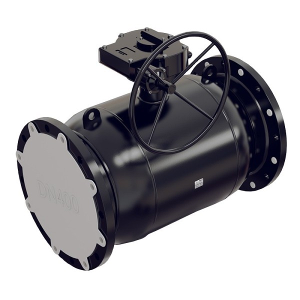 Кран стальной шаровой цельносварной КШ.Ф, DN 300 PN 25, 750мм, стандартнопроходной, фланцевый с редуктором ALSO