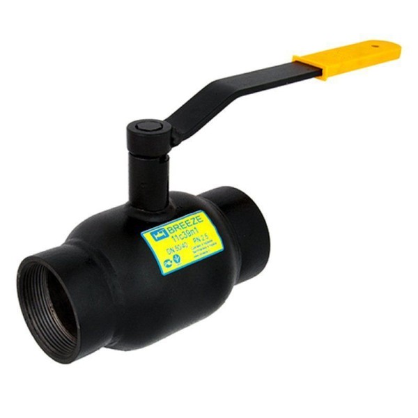 Кран стальной шаровой цельносварной 11с39п1 DN 15 PN 25 85мм стандартнопроходной муфта-муфта с ручкой BREEZE