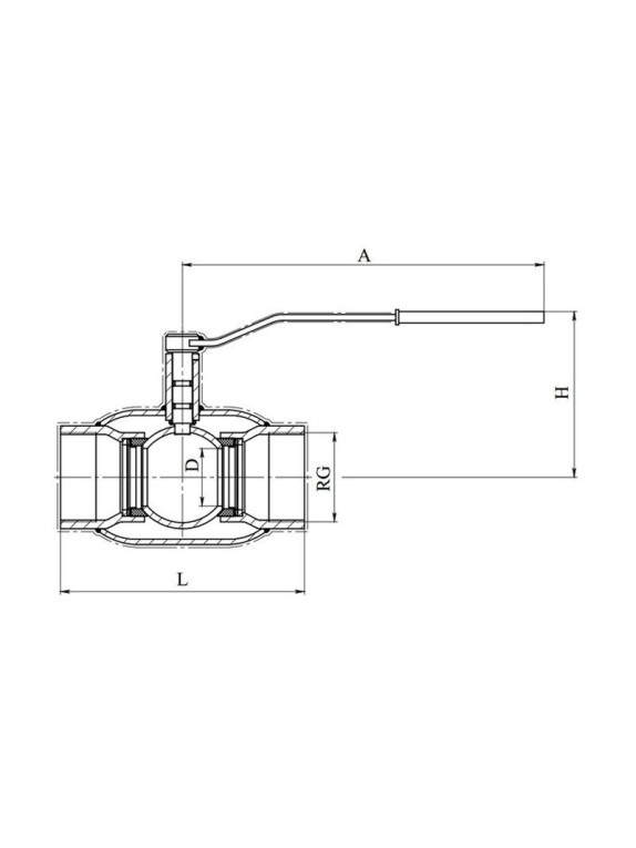 Кран стальной шаровой цельносварной 11с39п1 DN 32 PN 25 130мм стандартнопроходной муфта-муфта с ручкой BREEZE