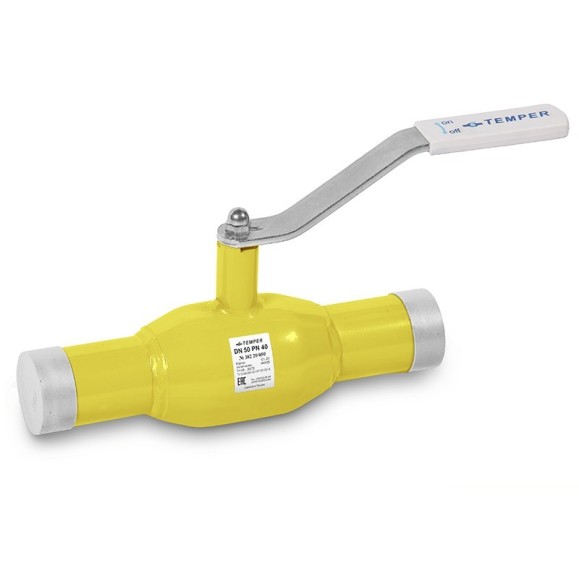 Кран стальной шаровый DN 25- 20 PN 40 230мм сандартнопроходной приварной газовый Temper