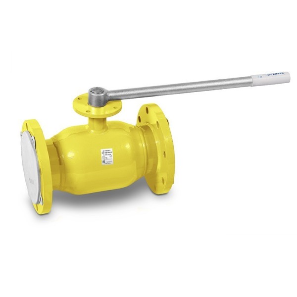 Кран стальной шаровый DN 25-20 PN 40 160мм газовый сандартнопроходной фланцевый Temper