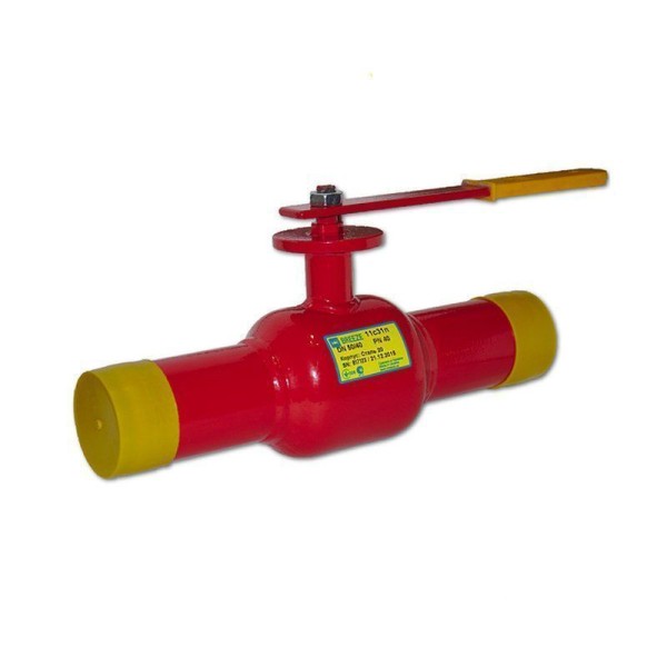 Кран стальной шаровой цельносварной 11с31п1 DN 50 PN 40 300мм стандартнопроходной приварной с ручкой BREEZE