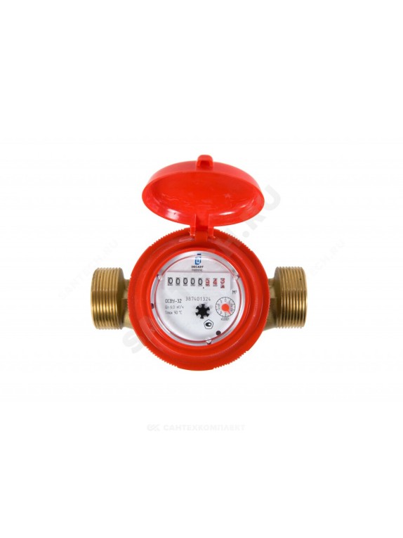 Счётчик г/в и х/в крыльчатый одноструйный резьба ОСВУ Декаст