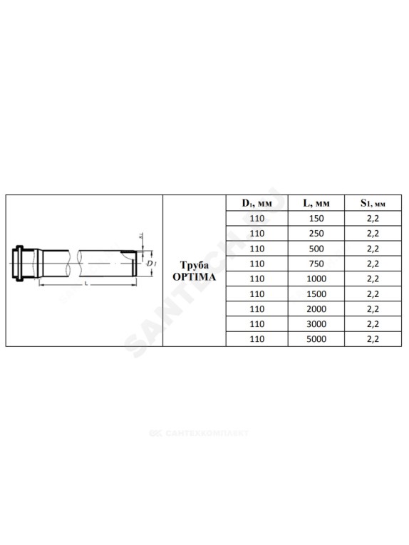 Труба с раструбом серая PP-H OPTIMA VALFEX