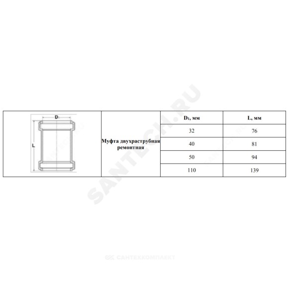 Муфта ремонтная серая PP-H BASE VALFEX