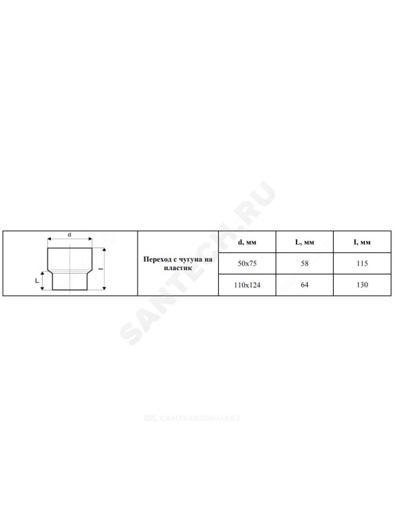 Переход на чугун серый PP-H BASE VALFEX