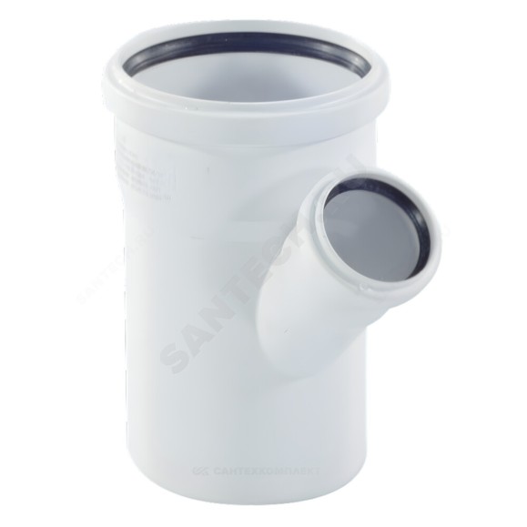 Тройник PP-H переходной бесшумный белый RAUPIANO PLUS Дн 110х50х45гр б/нап в/к Rehau 11213041001