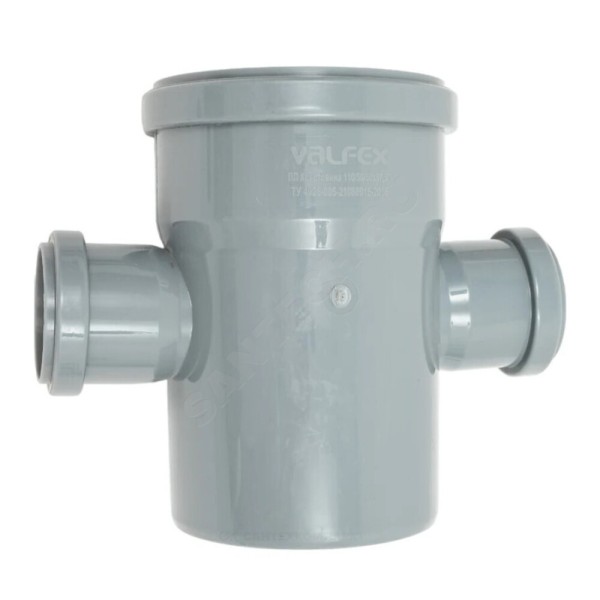 Крестовина PP-H 1-плоскостная серый BASE Дн 110х50х50х87,5гр б/нап в/к VALFEX 27211550