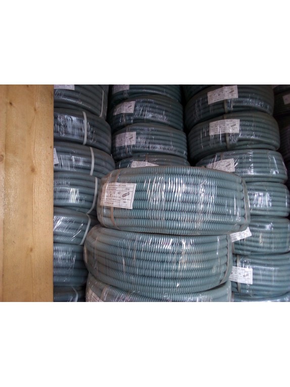 Гофро-труба ПВХ с зондом лёгкая (серая) d 20 мм (100м)