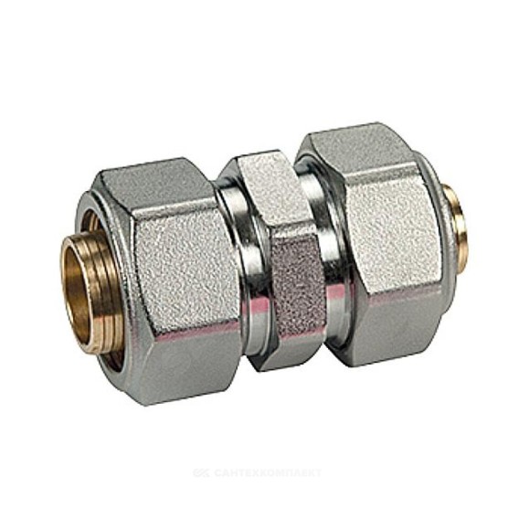 Муфта переходная для МП/PE-X труб латунь хром обжим R566AM Giacomini Муфта переходная для МП/PE-X труб латунь хром обжим R566AM Giacomini