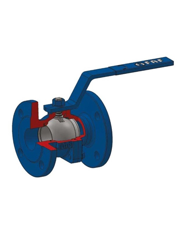 Кран шаровой DN 40 PN 16 чугунный 140мм уплотнение PTFE фланцевый FAF 1100040