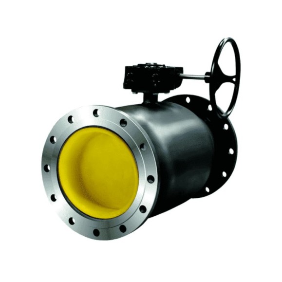 Кран стальной шаровой цельносварной КШ.Ц.Ф.Р.150.016 DN 150 PN 16 410мм полнопроходной фланцевый с редуктором LD