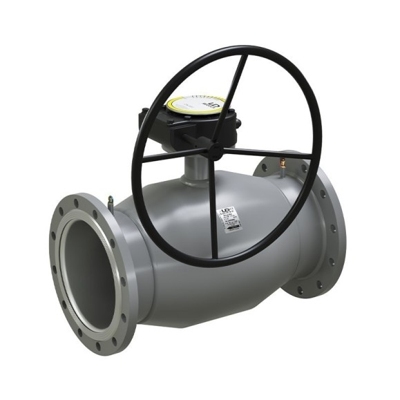 Кран стальной шаровой цельносварной DN 125 PN 16 350мм стандартнопроходной фланцевый с редуктором LD Energy Regula