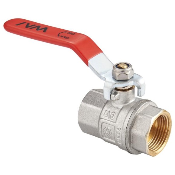 Кран латунный шаровой MVI BV.511 DN 100 PN 25 никелированный полнопроходной муфта-муфта рычаг