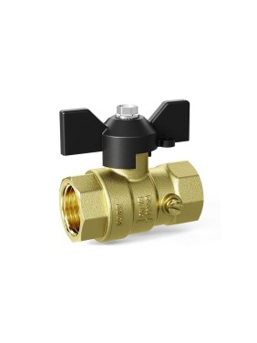 Кран латунный шаровой DN 15 PN 16 под манометр G1/2''-М20х1,5'' муфта-муфта бабочка LD Pride
