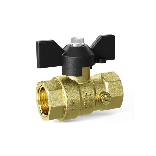 Кран латунный шаровой DN 15 PN 16 под манометр G1/2''хG1/2'' муфта-муфта бабочка LD Pride