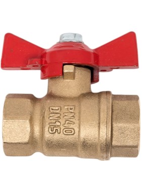 Кран латунный шаровой 11Б27фт1М DN 20 PN 40 бабочка муфта-муфта Valfex.217 DeltaPro