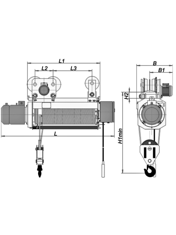 Таль электрическая передвижная ТЭ 630-511 г.п. 6300 кг в.п. 6 м
