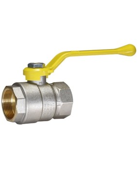 Кран латунный Temper серия 83 DN20 PN40 никелированный газовый рычаг м-м ГОСТ Р 59553