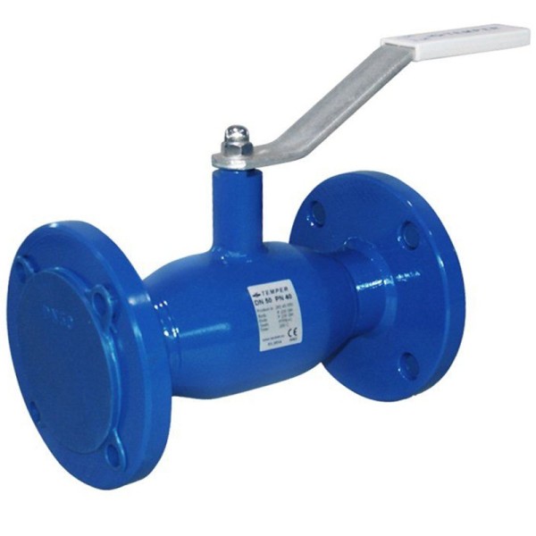 Кран стальной шаровой цельносварной КШ.Ц.Ф.П-П DN 50 PN 40 250мм полнопроходной фланцевый с ручкой Temper