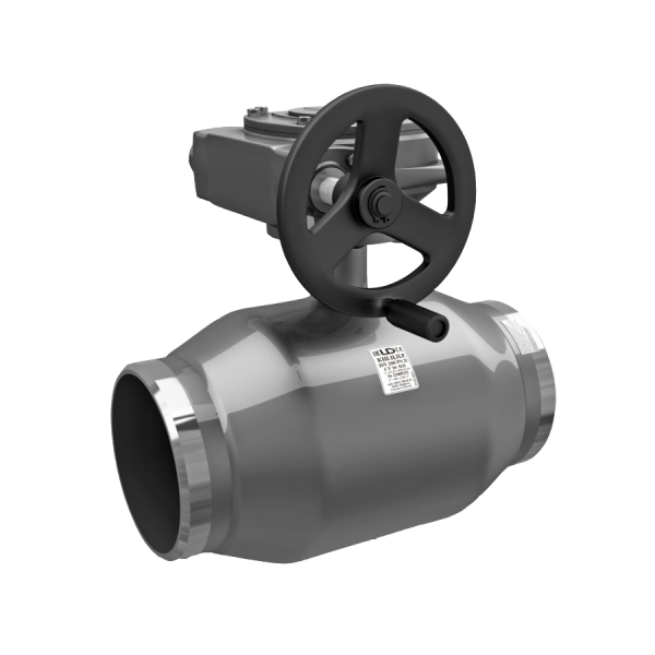 Кран стальной шаровой цельносварной КШ.Ц.П.Р.150.025 DN 150 PN 25 360мм стандартнопроходной с редуктором LD