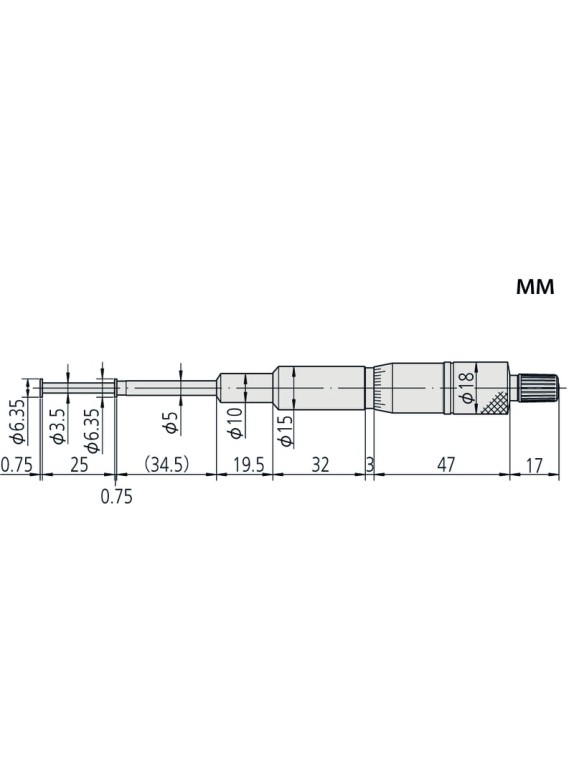 Микрометр канавочный- 25 0,01 146-221 Mitutoyo