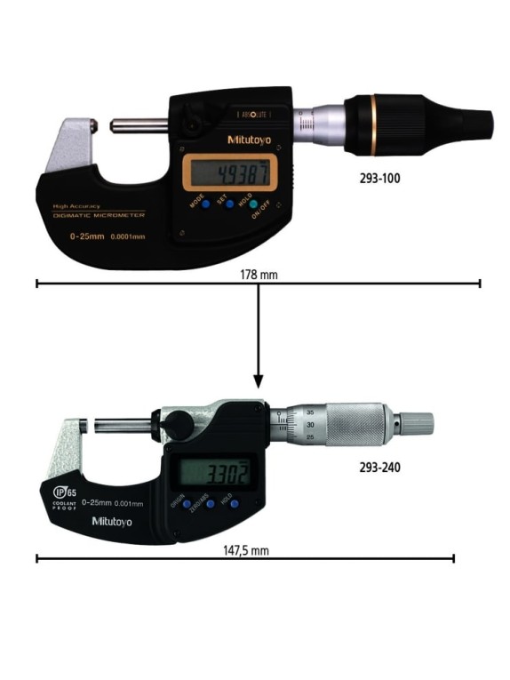 Микрометр МКЦ-  25 0,0001 электронный 3-кн. высокоточный MDH-25M 293-100 Mitutoyo