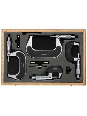 Набор микрометров 100 0,01 (0-100) (4шт.), меры установочные (3шт.) 102-911-40 Mitutoyo Набор микрометров 100 0,01 (0-100) (4шт.), меры установочные (3шт.) 102-911-40 Mitutoyo