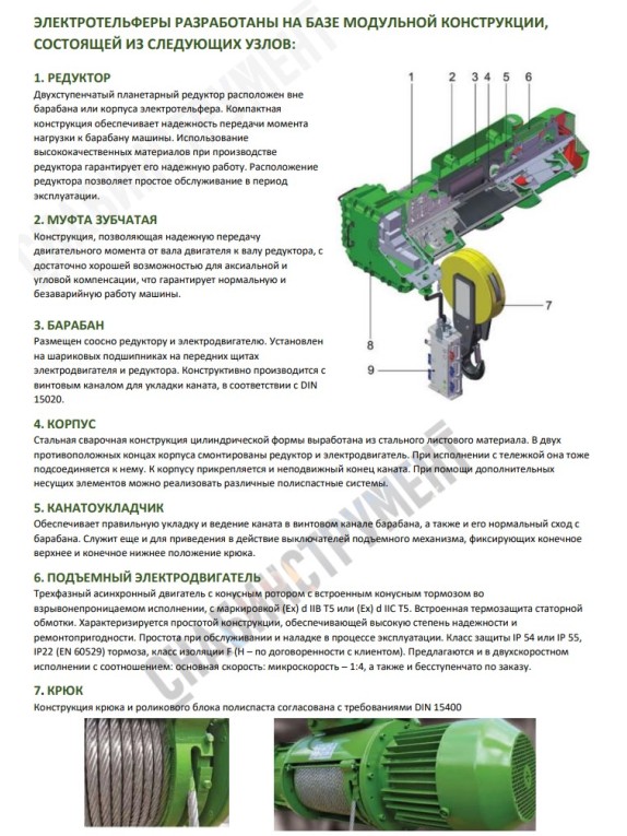 Таль электрическая передвижная взрывобезопасная ВT10 536 г.п. 3.2 т; в.п. 12 м; полиспаст 2/1; ск. пер. 20 м/мин; ск. под. 8 м/ мин; Темп. реж. -20 + 40; У3;Напряжение 380 В; Класс защ. IP 54; Подвесной пульт управления.