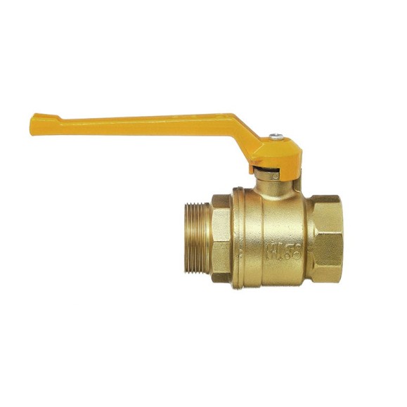 Кран латунный шаровой газовый 11Б27п DN15 PN40 рычаг муфта-штуцер БАЗ Standart Кран латунный шаровой газовый 11Б27п DN15 PN40 рычаг муфта-штуцер БАЗ Standart