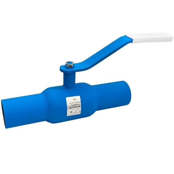 Кран стальной шаровой цельносварной КШ.Ф DN 80 PN 25 280мм стандартнопроходной приварной с ручкой PR