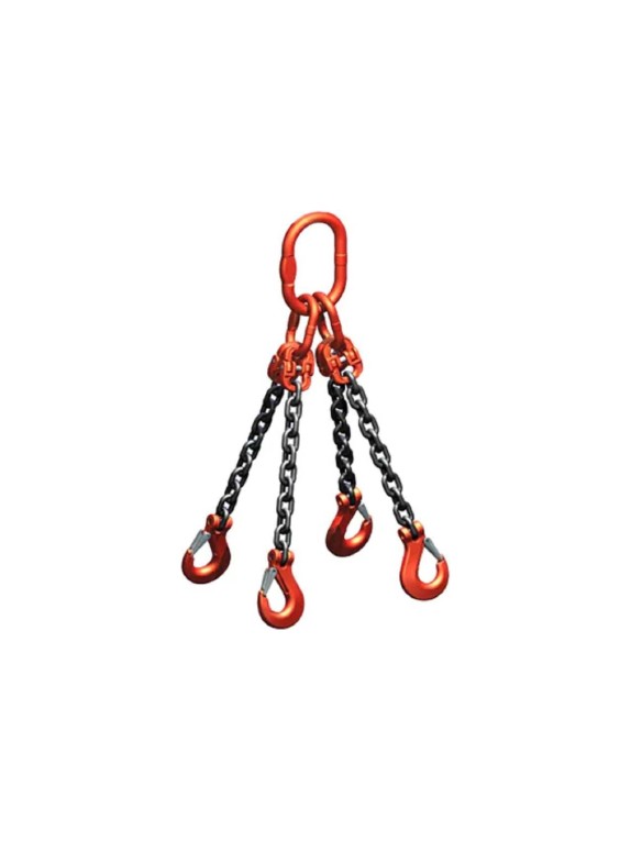 Цепной четырехветвевой строп OCALIFT 4СЦ 2,36 т 1,5 м, т8, с укоротителями цепь глазированная 8кл G80 4sc2360t15h