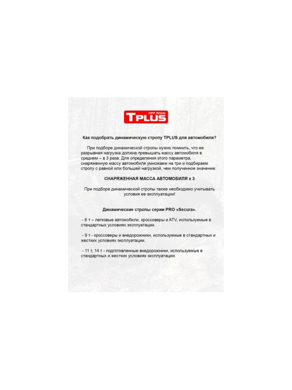Динамическая стропа Tplus серия Secura 14 т, 10 м T000352