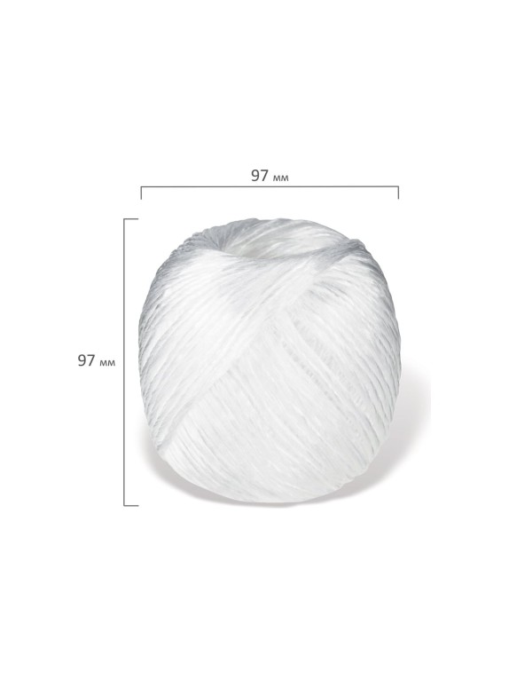 Шпагат полипропиленовый, длина 125 м, диаметр 2 мм, линейная плотность 1600 текс BRAUBERG 600398