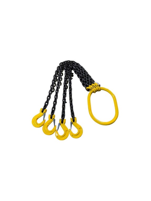 Четырехветвевой цепной строп ТРАСТ 4сц 6.7 тн, 3500 мм, с увеличенным звеном для автокрана, 8 класс 4687203698935