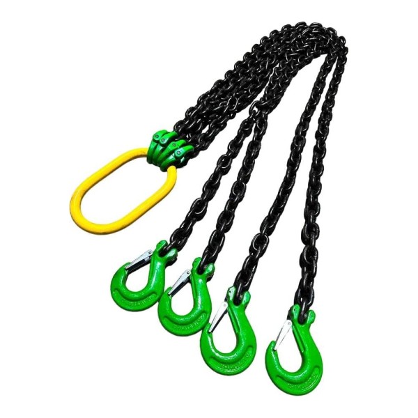 Четырехветвевой цепной строп ТРАСТ 4сц 11.5 тн, 2500 мм, с увеличенным звеном для автокрана, 8 класс 4687203698997