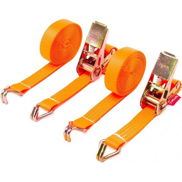 Комплект стяжных ремней Tplus 1/2 т, 7 м, ширина ленты 25 мм, 2 шт. T017871