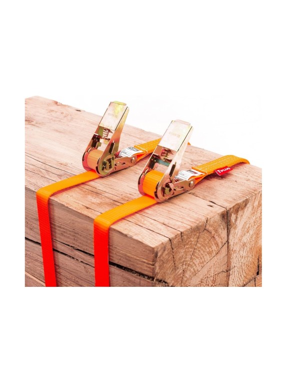 Комплект стяжных ремней Tplus 1/2 т, 7 м, ширина ленты 25 мм, 2 шт. T017871