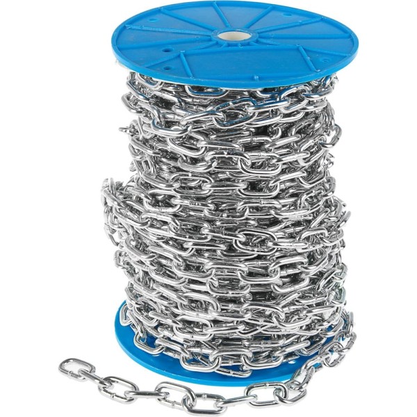 Цепь короткозвенная ТУНДРА krep DIN766, диаметр 6 мм, сварная, оцинкованная, 30 м 2579453