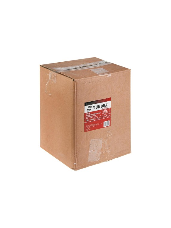 Цепь короткозвенная ТУНДРА krep DIN766, диаметр 6 мм, сварная, оцинкованная, 30 м 2579453