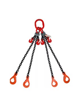 Четырехветвевой цепной строп ТРАСТ 4сц 11,2 тн, 3000 мм, укоротители, крюки самозапирающиеся, 8 класс 4687203984403