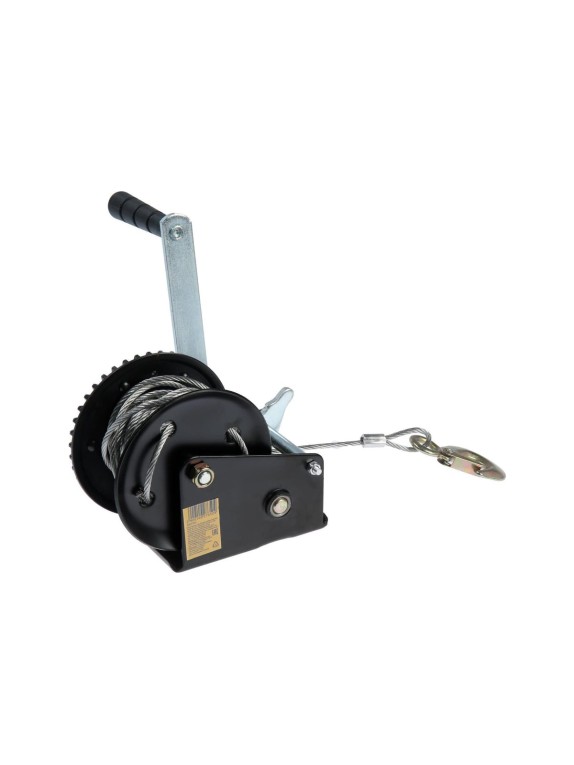 Ручная барабанная тяговая лебедка ТУНДРА 1000 кг, металлический трос 10 метров 1002765