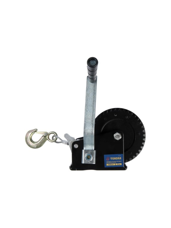 Ручная барабанная тяговая лебедка ТУНДРА 1000 кг, металлический трос 10 метров 1002765